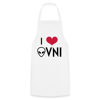 Ovni Ufo Extraterrestre Espace Geek Planète - Tablier de cuisine - blanc - Devant - AI Model Male 185 dark (185cm)