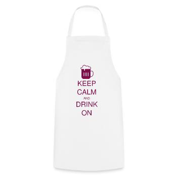 HBL KEEP CALM AND DR pinks 86cf611181a9a46d1677c4a - Cooking Apron - white - Front - AI Model Male 185 dark (185cm)