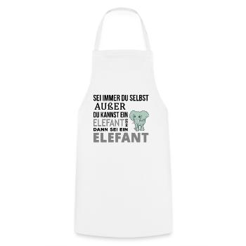 Elefant Elefanten Spruch Geschenk - Kochschürze - Weiß - Vorne - AI Model Male 185 dark (185cm)