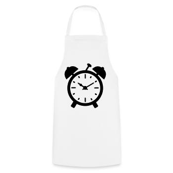 wecker uhr - Kochschürze - Weiß - Vorne - AI Model Male 185 dark (185cm)
