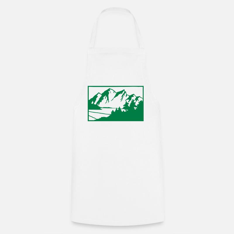 Berge - Kochschürze - Weiß