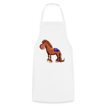 Cheval islandais - Tablier de cuisine - blanc - Devant - AI Model Male 185 dark (185cm)