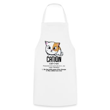 Cation cadeau mignon chimiste chat chimie - Tablier de cuisine - blanc - Devant - AI Model Male 185 dark (185cm)