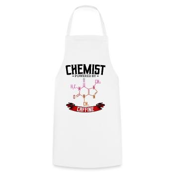 Cadeaux Chimiste Powered By Caffine Chemistry - Tablier de cuisine - blanc - Devant - AI Model Male 185 dark (185cm)