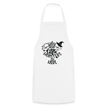 Chapeau de sorcière en rotation - Tablier de cuisine - blanc - Devant - AI Model Male 185 dark (185cm)
