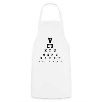 Veux-tu m'épouser demande en mariage français - Tablier de cuisine - blanc - Devant - AI Model Male 185 dark (185cm)