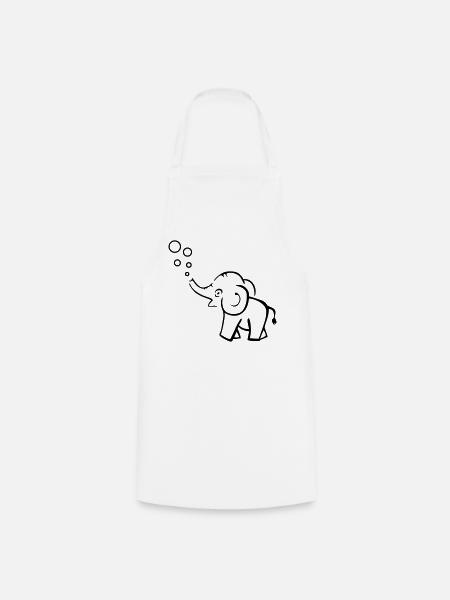 Elefant macht Blasen - Kochschürze - Weiß