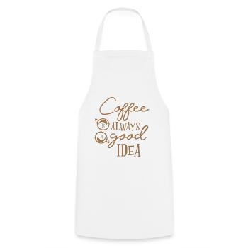 coffee - Cooking Apron - white - Front - AI Model Male 185 dark (185cm)