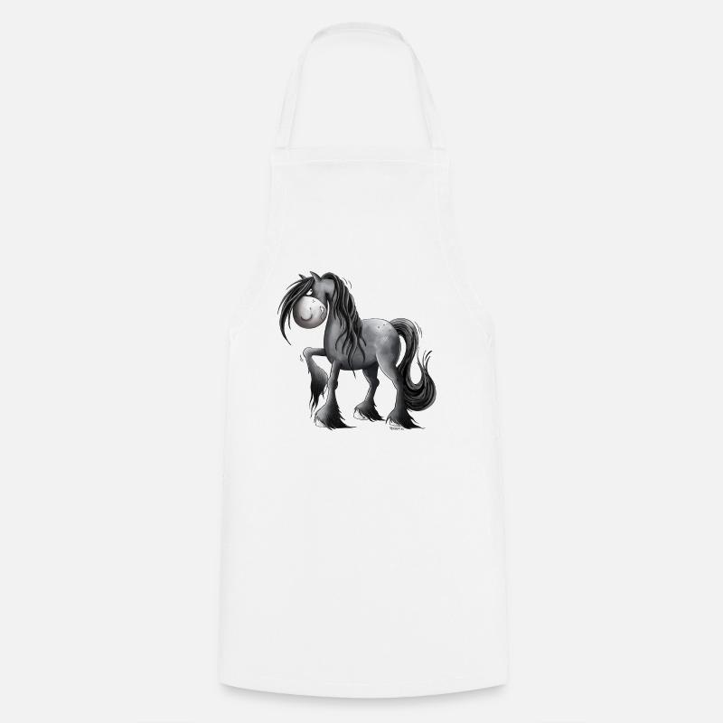 Cheval Grumpy I Bande Dessinée Pour Cavalier - Tablier de cuisine - blanc