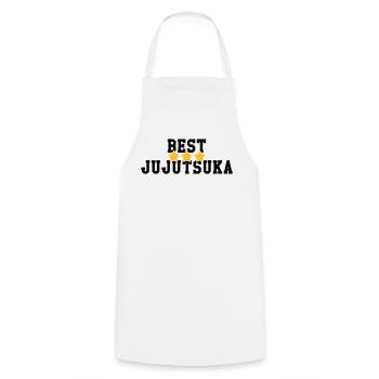 Jujutsu / Ju-jitsu / Jūjutsu / Kampfkünste / Kampf - Kochschürze - Weiß - Vorne - AI Model Male 185 dark (185cm)