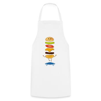 Springender Burger Fastfood Geschenkidee Geschenk - Kochschürze - Weiß - Vorne - AI Model Male 185 dark (185cm)