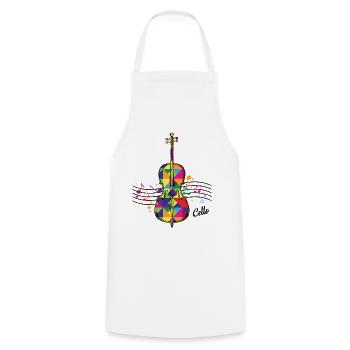 violoncelle - Tablier de cuisine - blanc - Devant - AI Model Male 185 dark (185cm)