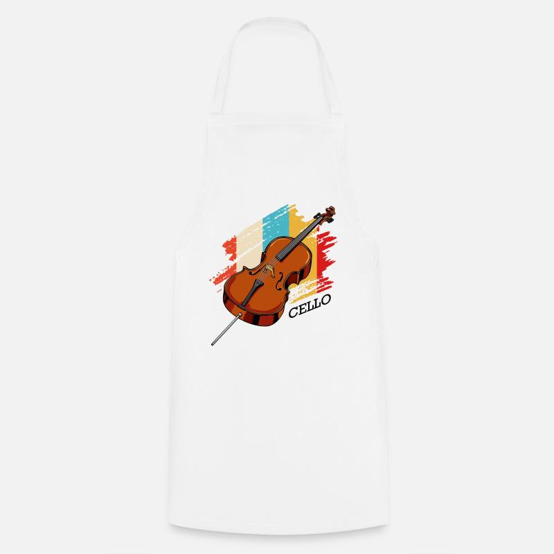 violoncelle - Tablier de cuisine - blanc