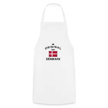 Drapeau danois bannière bannière naissance de Copenhague - Tablier de cuisine - blanc - Devant - AI Model Male 185 dark (185cm)