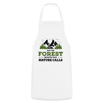 May The Forest Be With You Nature Calls bw - Cooking Apron - white - Front - AI Model Male 185 dark (185cm)