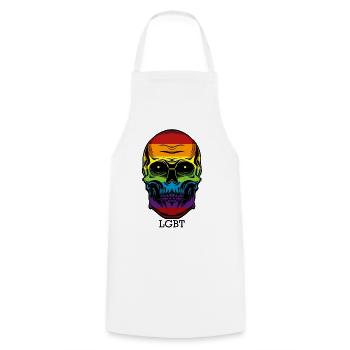 LGBT - Tablier de cuisine - blanc - Devant - AI Model Male 185 dark (185cm)