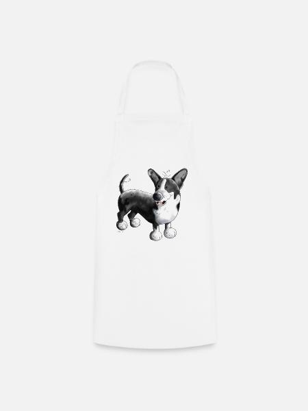 Welsh Corgi Cardigan - Kochschürze - Weiß