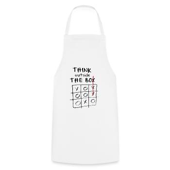 Think Outside The Box Tic Tac Toe | Unisex T-shirt - Cooking Apron - white - Front - AI Model Male 185 dark (185cm)
