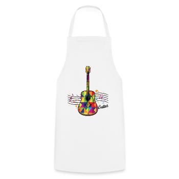 Bunte Geometrie-Gitarre - Kochschürze - Weiß - Vorne - AI Model Male 185 dark (185cm)