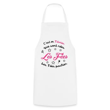 Fée / Fille / Reine / Naissance / Bébé / Février - Cooking Apron - white - Front - AI Model Male 185 dark (185cm)