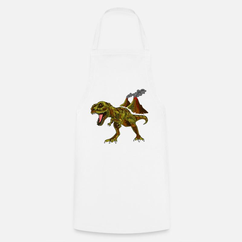 Dinosaurier Vulkan - Kochschürze - Weiß