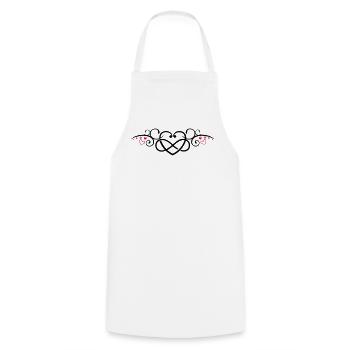 Heart with infinity symbol, Tribal & tattoo style - Cooking Apron - white - Front - AI Model Male 185 dark (185cm)