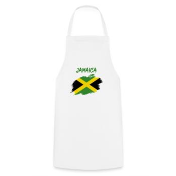 Jamaïque drapeau jamaïcain drapeau reggae caraïbes - Tablier de cuisine - blanc - Devant - AI Model Male 185 dark (185cm)