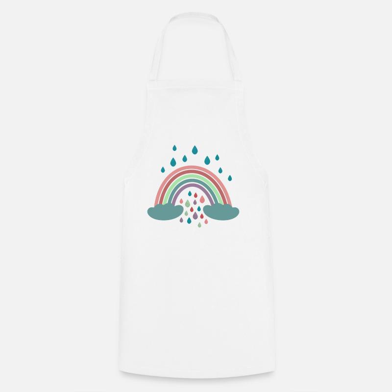Conception de régenbogen arc-en-ciel heureux - Tablier de cuisine - blanc