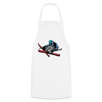 skier - Cooking Apron - white - Front - AI Model Male 185 dark (185cm)