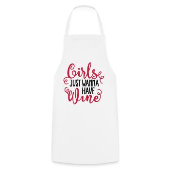 Girls just wanna have wine - Tablier de cuisine - blanc - Devant - AI Model Male 185 dark (185cm)