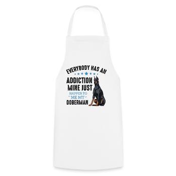 Doberman - Cooking Apron - white - Front - AI Model Male 185 dark (185cm)