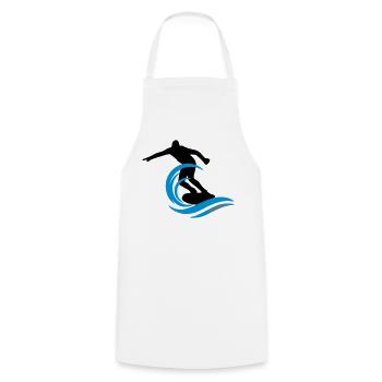 Surfeur - Tablier de cuisine - blanc - Devant - AI Model Male 185 dark (185cm)