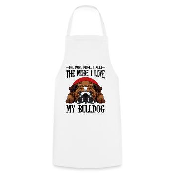 Bulldog Funny Sayings Dog Owner Gift - Cooking Apron - white - Front - AI Model Male 185 dark (185cm)