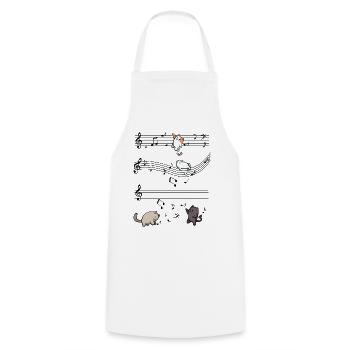 Musical Katzen Musiknoten Niedlich Geschenk - Kochschürze - Weiß - Vorne - AI Model Male 185 dark (185cm)