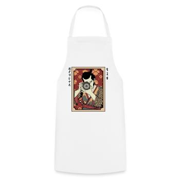Cool Samurai Photographer Photographing Gift - Cooking Apron - white - Front - AI Model Male 185 dark (185cm)