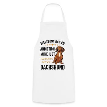 Dackel mit Sternen Spruch - Kochschürze - Weiß - Vorne - AI Model Male 185 dark (185cm)