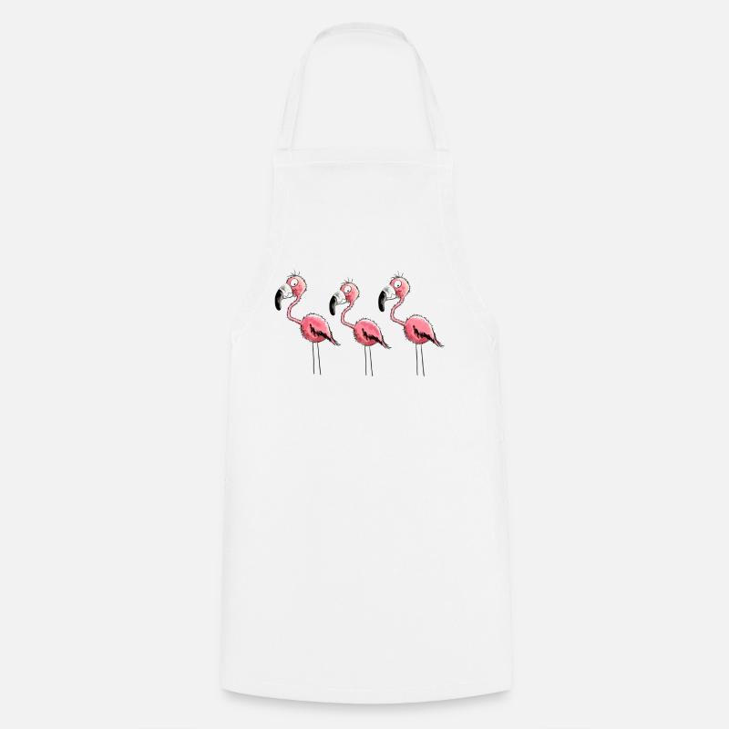 Flamingo Trio - Kochschürze - Weiß