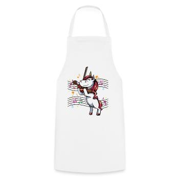 Unicorn Violin Music Magic - Cooking Apron - white - Front - AI Model Male 185 dark (185cm)