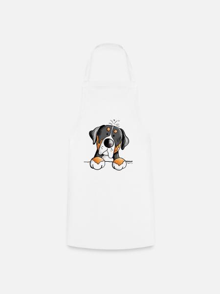 Großer Schweizer Sennenhund - Kochschürze - Weiß