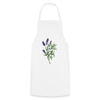 Véritable lavande, Lavandula angustifolia - Tablier de cuisine - blanc - Devant - AI Model Male 185 dark (185cm)
