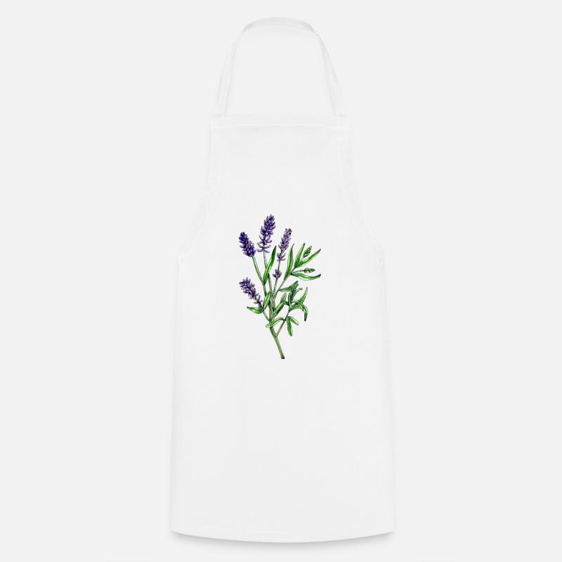 Echter Lavendel, Lavandula angustifolia - Kochschürze - Weiß