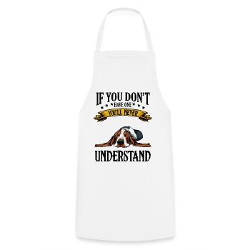 Basset Hound saying Funny Sweet Dog Gift - Cooking Apron - white - Front - AI Model Male 185 dark (185cm)