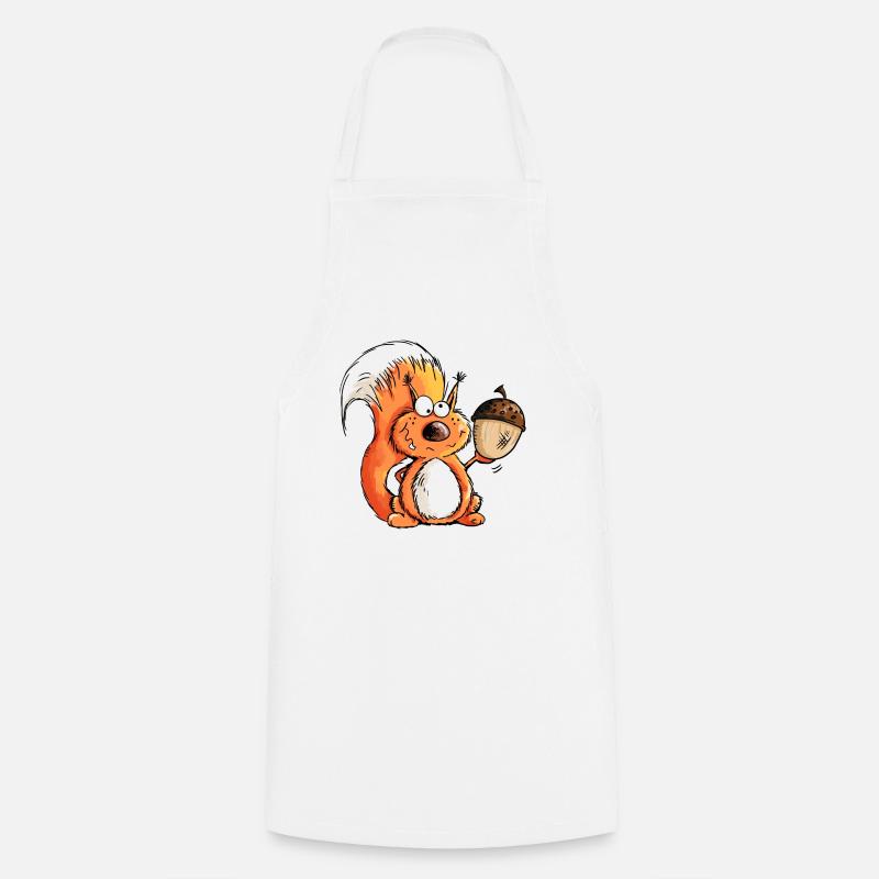 Squirrel - Animal - Animals - Acorn - Gift - Cooking Apron - white