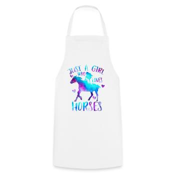 Juste une fille qui aime les chevaux occidentaux - Tablier de cuisine - blanc - Devant - AI Model Male 185 dark (185cm)