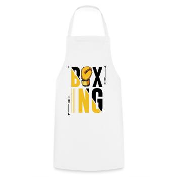 Boxing Boxer Boxing Glove Logo - Cooking Apron - white - Front - AI Model Male 185 dark (185cm)