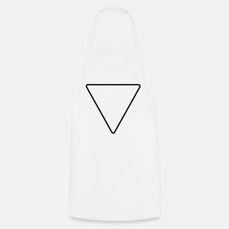 Triangle with rounded corners as a warning sign - Cooking Apron - white
