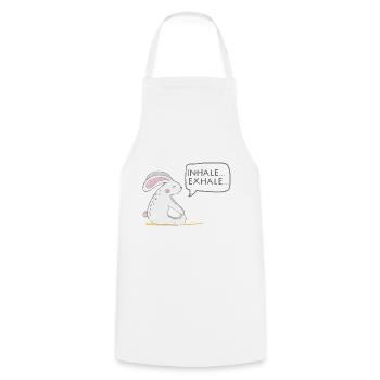 Yoga YOGA inhale exhale hare - Cooking Apron - white - Front - AI Model Male 185 dark (185cm)