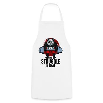 Panda Lifter avec barre - Tablier de cuisine - blanc - Devant - AI Model Male 185 dark (185cm)