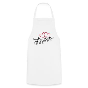 Coeurs avec la boucle de l'infini - Tablier de cuisine - blanc - Devant - AI Model Male 185 dark (185cm)