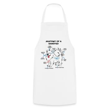 Anatomie d'un chien Samoyède - Tablier de cuisine - blanc - Devant - AI Model Male 185 dark (185cm)